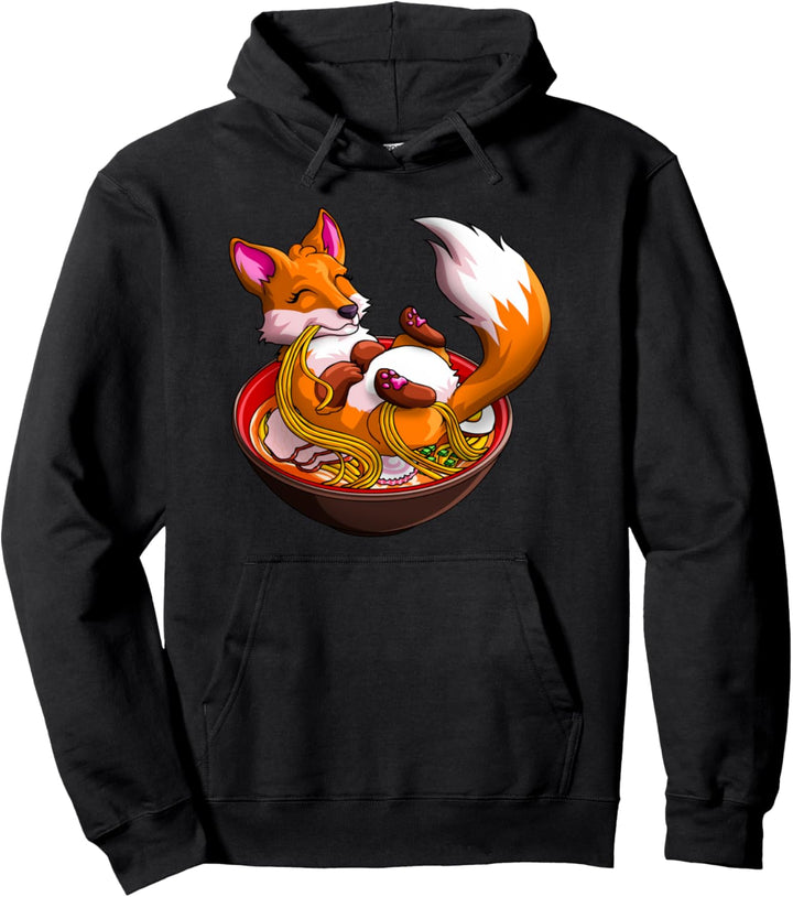 Ramen Nudeln Fox Lover Kawaii Japanischer Anime Otaku Weeabo Pullover Hoodie