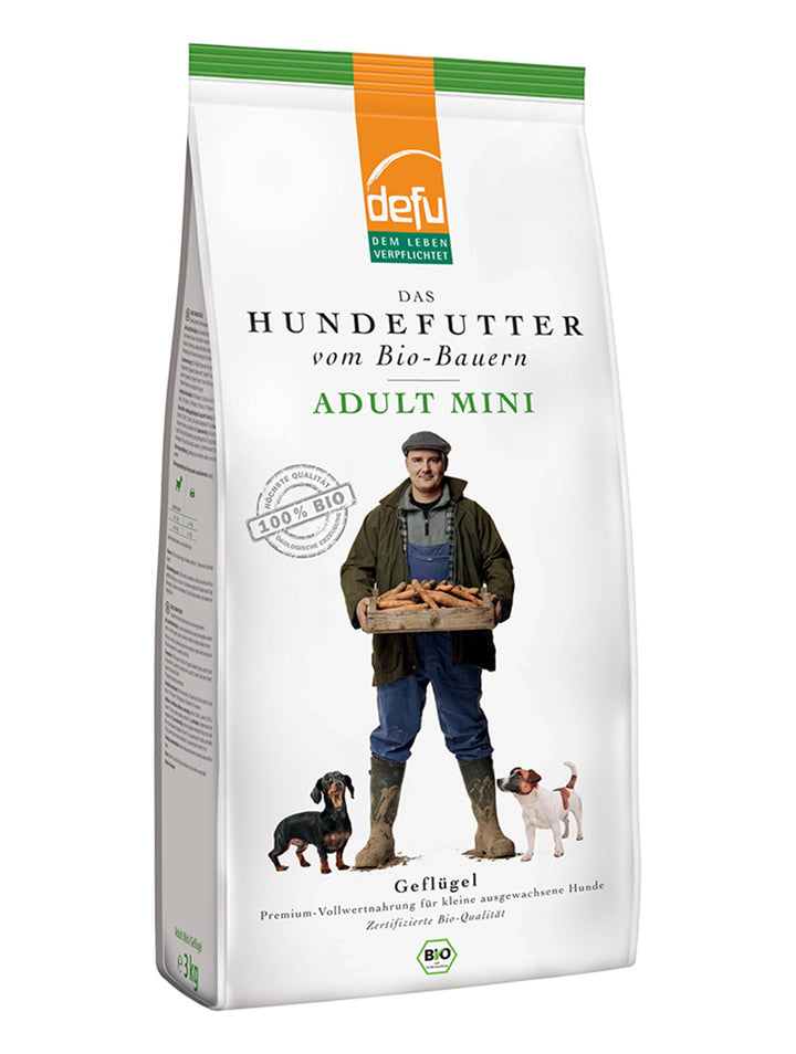 defu Hund | Adult Mini Bio Geflügel | Premium Bio Trockenfutter | Hundefutter für kleine, ausgewachs