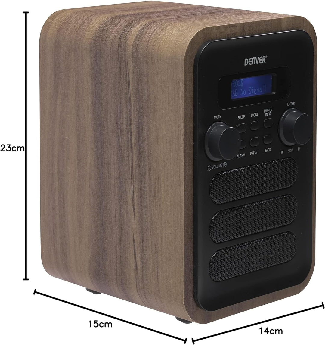 Denver DAB-48 DAB+ Radio mit FM Tuner und Bluetooth, Grau