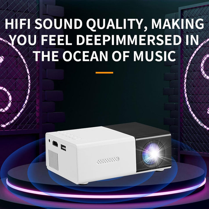 Projector, 1080p HD Tragbarer Filmprojektor, Smart Home Projector mit HDMI, USB, 3.5 Sound -Schnitts