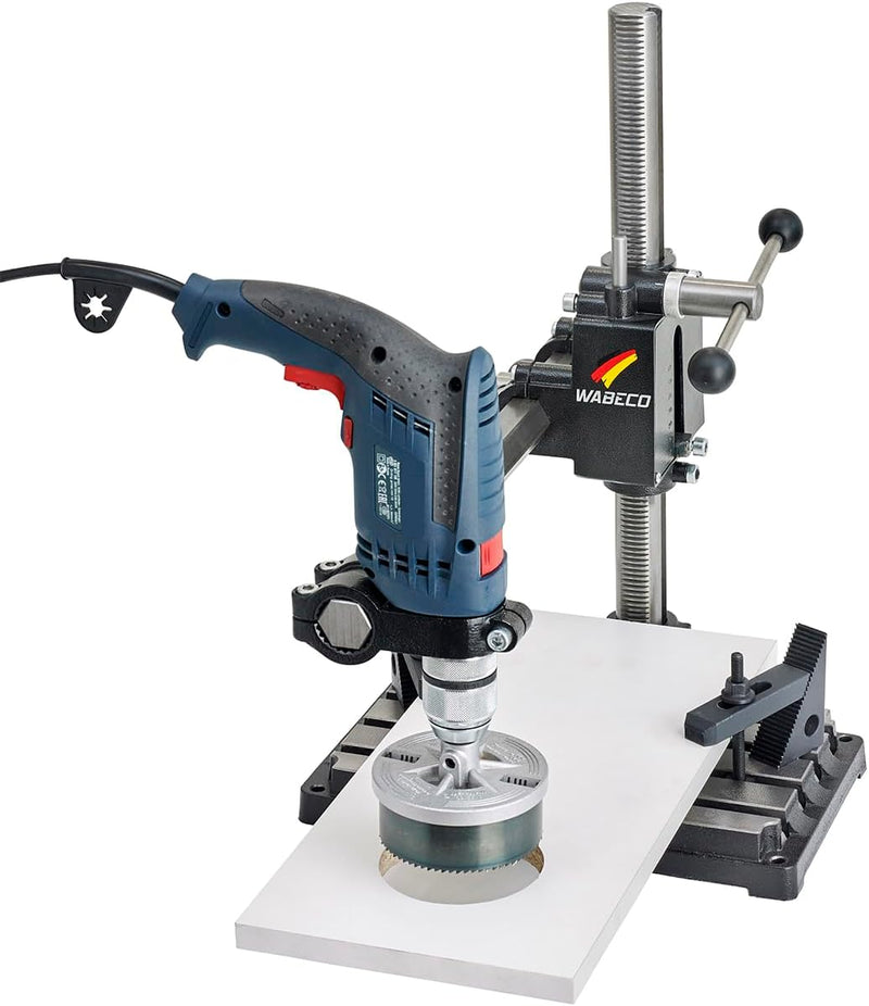 WABECO Bohrständer Fräsständer BF1240 mit 3-Speichen Drehkreuz Z-Achse vertikal/horizontal Säule 500