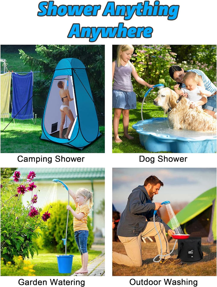 LIBERRWAY Campingdusche Akku Camping Dusche Outdoor Mit 3 Jahren Garantie 5.9ft duscheschlauch und w