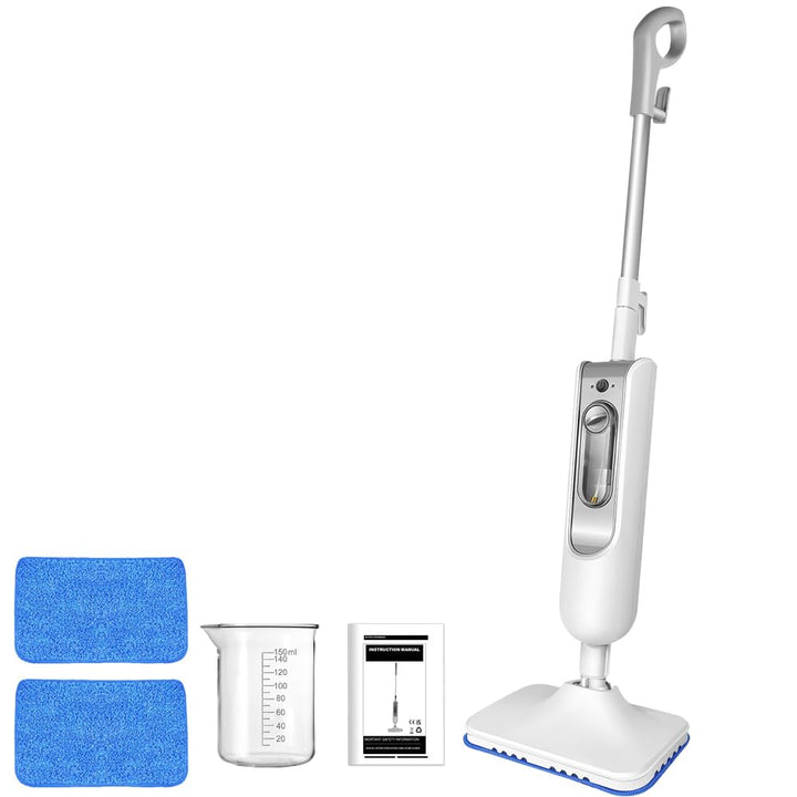Qimu Dampfreiniger 1500W Dampfbesen Bodendampfreiniger Hand-dampfreiniger bis 108°C für Tiefenreinig