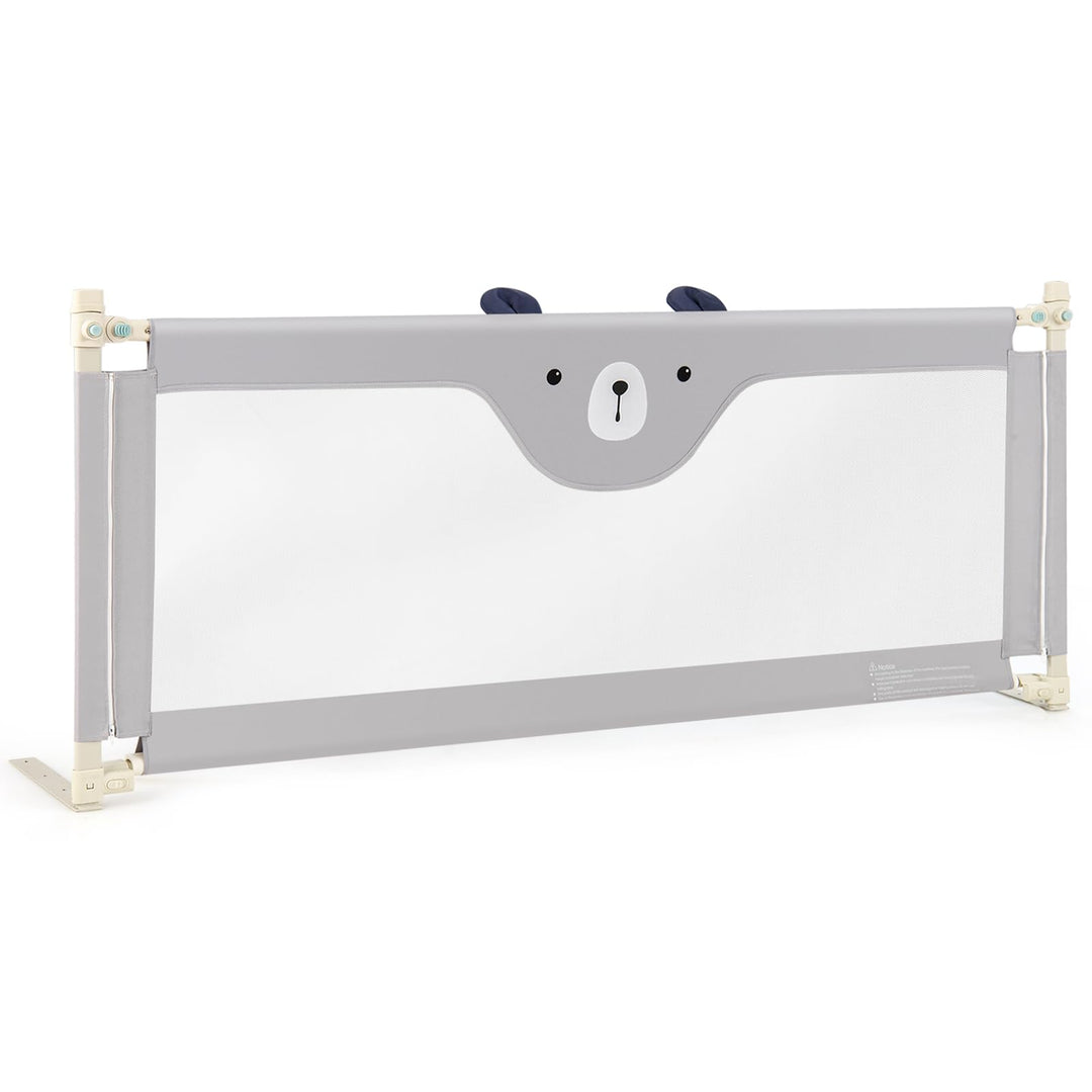 COSTWAY 175cm Bettgitter, 24 Stufen höhenverstellbares Babygitter mit doppeltem Verschluss & Reissve