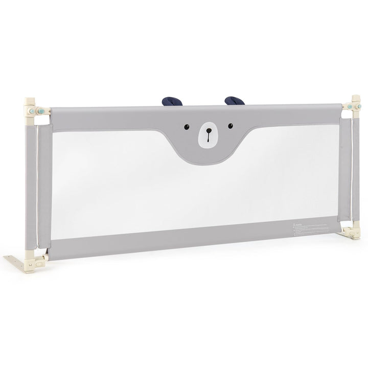 COSTWAY 175cm Bettgitter, 24 Stufen höhenverstellbares Babygitter mit doppeltem Verschluss & Reissve