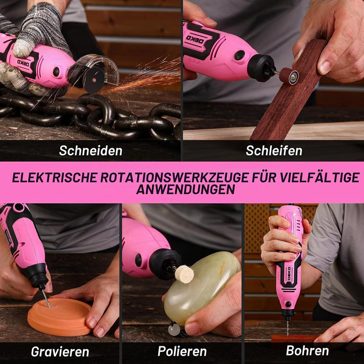 Multifunktionswerkzeug Rotationswerkzeug Gravur Gerät Mini Schleifer: DEKOPRO 170W 127 Zubehör Set V