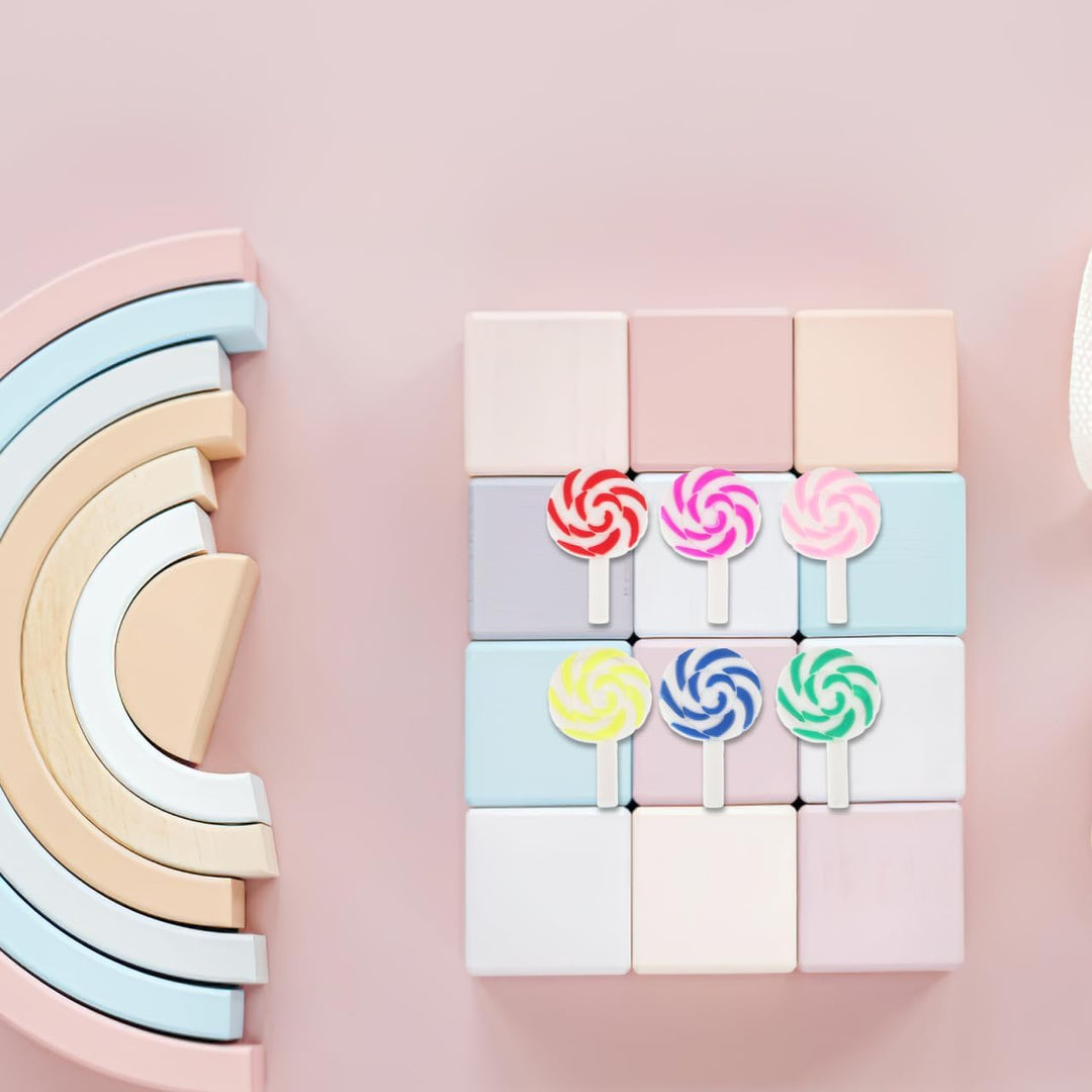 ULTNICE 36 StüCk Diy Lutscher Verzierungen Aus Polymer Clay Bunte Regenbogen Lollipops Bastelset FüR