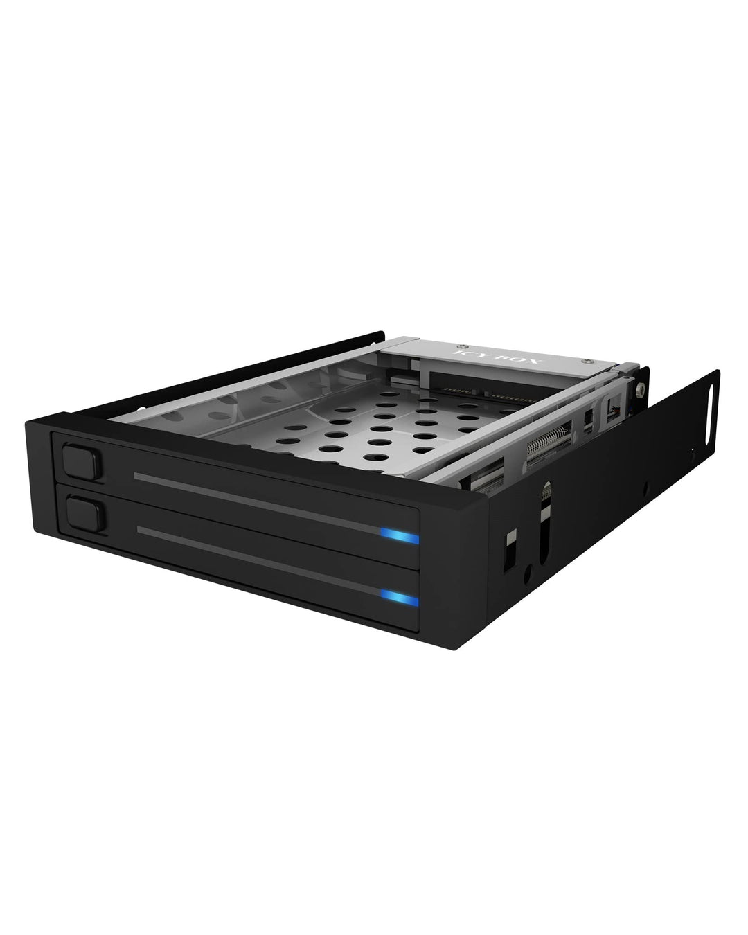 Icy Box IB-2226StS Wechselrahmen für 2x 2,5" (6,35 cm) SSD/HDD für 1x 3,5" Schacht, HotSwap, Alumini