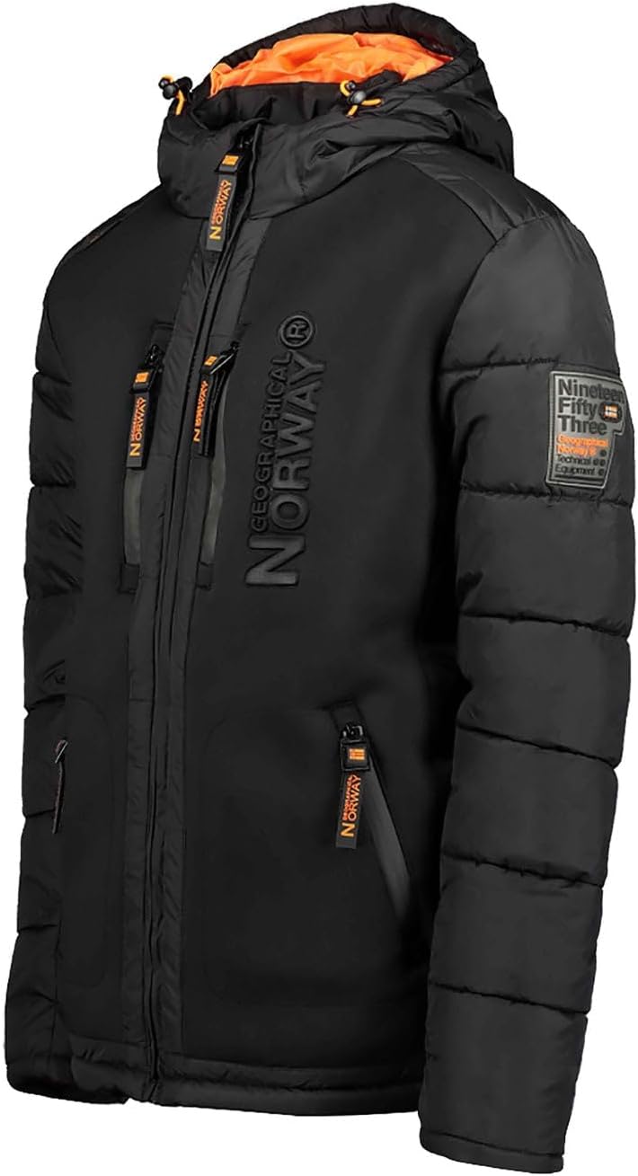 Geographical Norway Beachwood Men - Winterjacke Hooded Herren Parka - Warme Daunenjacken Steppjacke