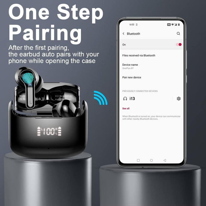 Bluetooth Kopfhörer, Kopfhörer Kabellos Bluetooth 5.3 In Ear Kopfhörer mit 4 ENC Mikrofon, 2023 Neue