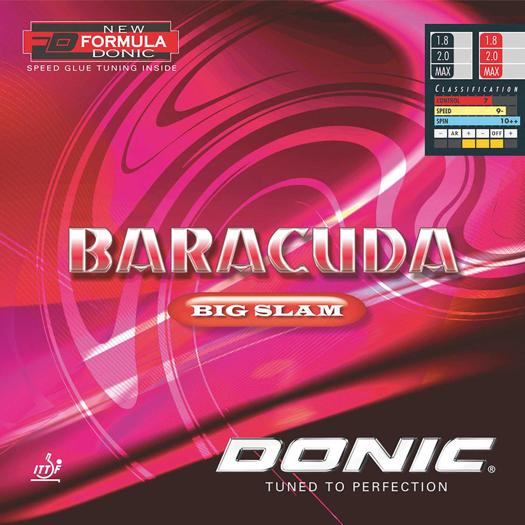 Donic Belag Baracuda Bigslam Schwarz 2,0 mm, Schwarz 2,0 mm
