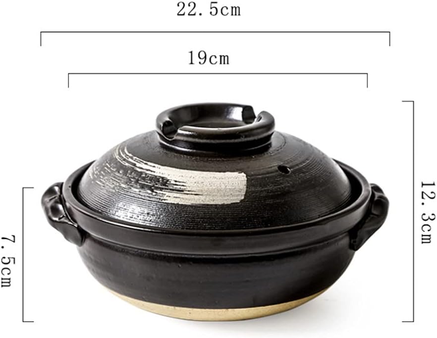 BESTonZON Premium Ceramic Bowl mit Deckel Korean Cooking Korean Stone Bowl (Dolsot) Stockpot Clay Co