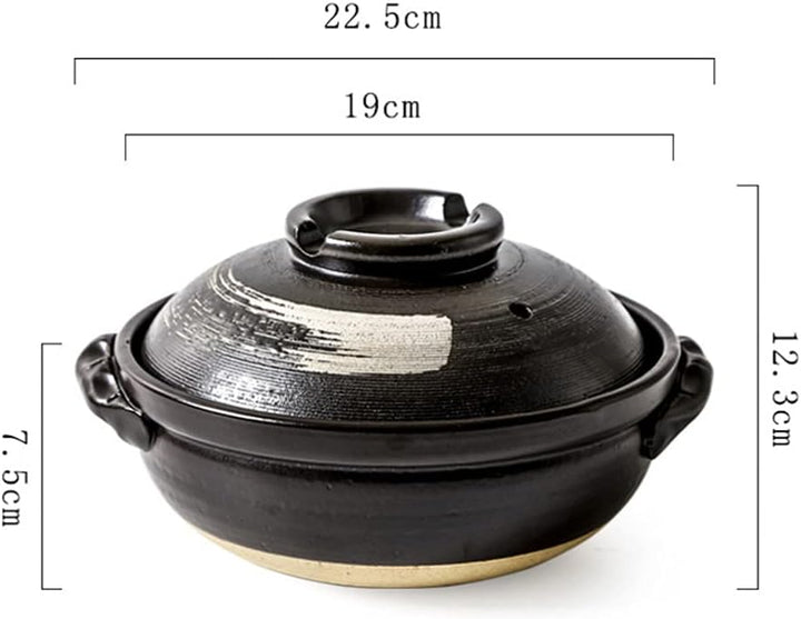 BESTonZON Premium Ceramic Bowl mit Deckel Korean Cooking Korean Stone Bowl (Dolsot) Stockpot Clay Co