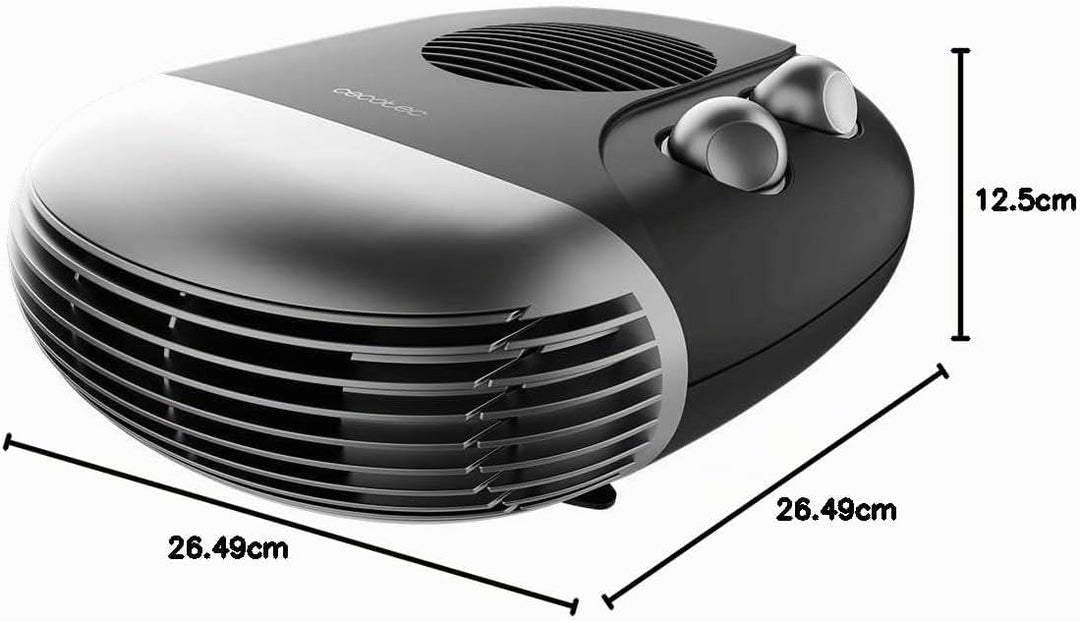 Cecotec Elektrischer Energiesparheizlüfter ReadyWarm 2000 Max Horizon Schwarz, Heizlüfter mit 2000 W