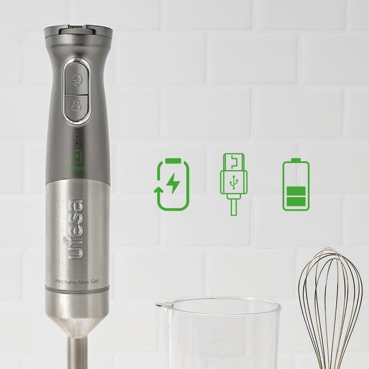 Ufesa Batidora de Mano Venus Max 1200W con Función Turbo, 4 Cuchillas Inox, Velocidad Variable, Dise