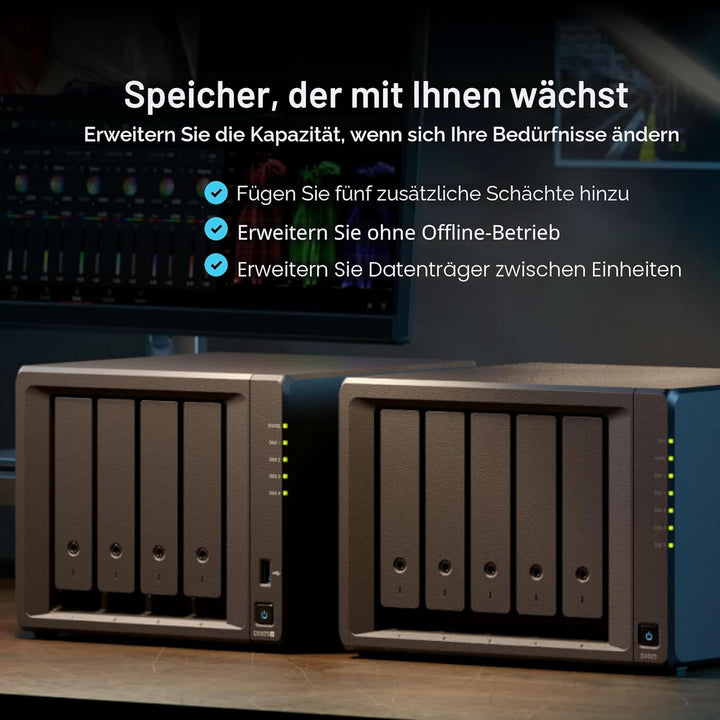 SYNOLOGY NAS DS925+ 4 Einschübe mit erweiterbarer Kapazität (ohne Festplatte)