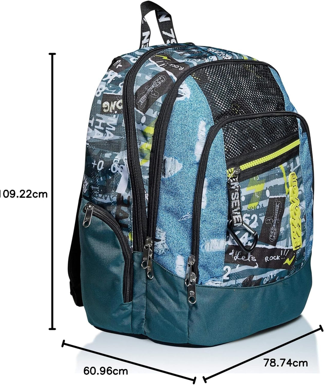 Seven Rucksack, Backpack für Schule, Uni & Freizeit, Geräumige Schultasche für Teenager, Mädchen, Ju