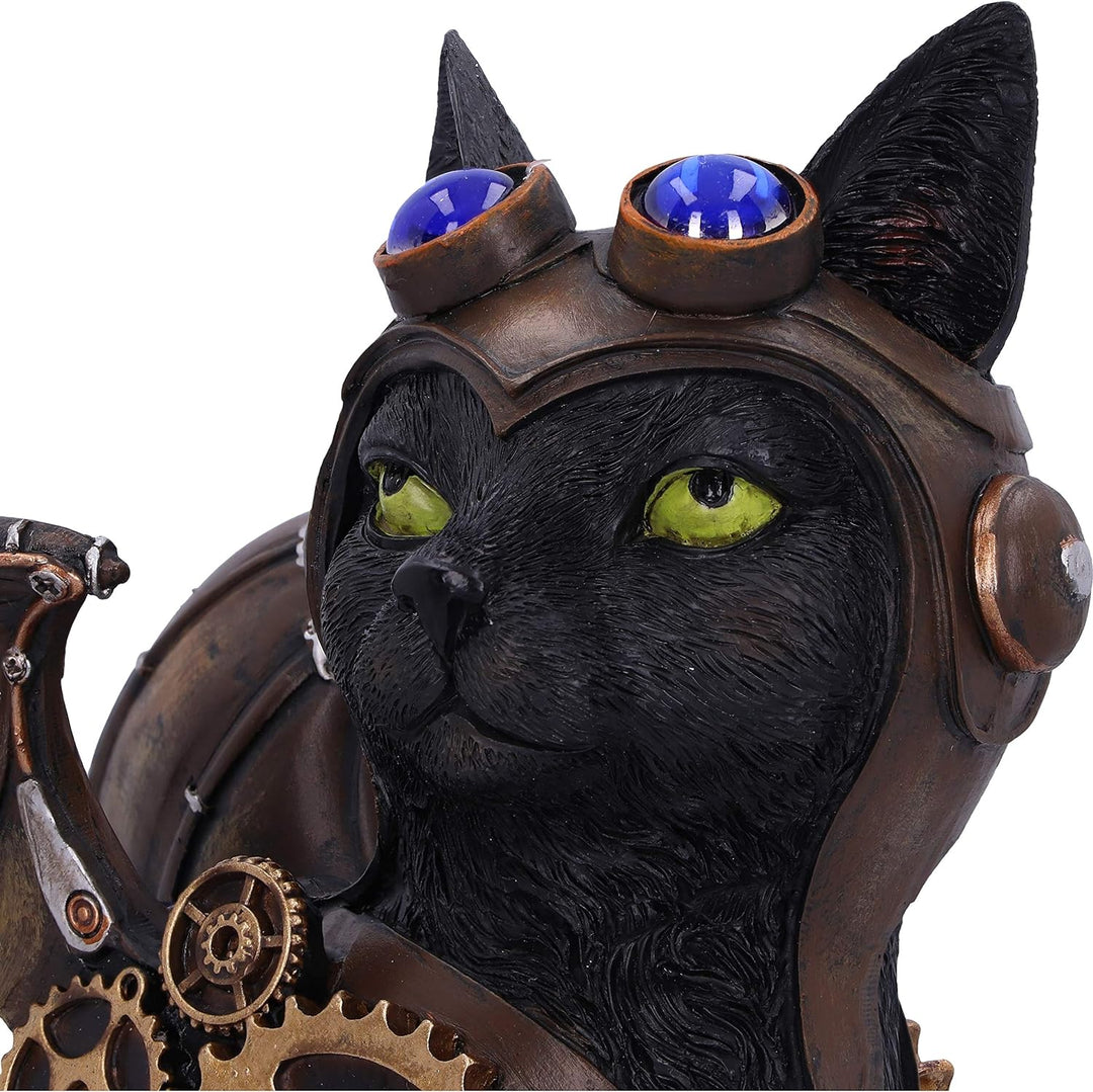 Nemesis Now Feline Flight 22,7 cm Steampunk Schwarze Katze Pilotenfigur