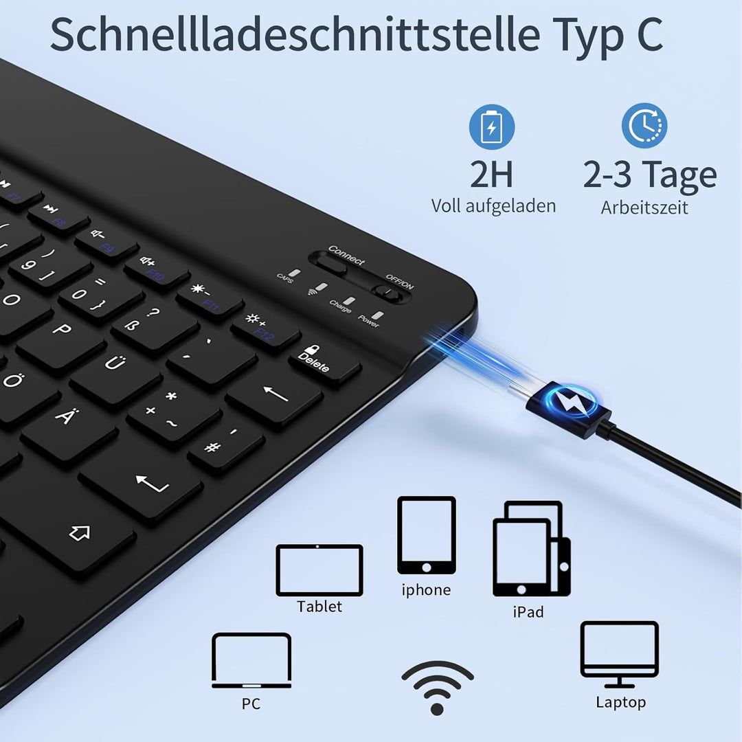 Hülle mit Tastatur für iPad Air 11 Zoll M3/M2, für iPad Air 7./6./5./4. Generation 2025/2024/2022/20