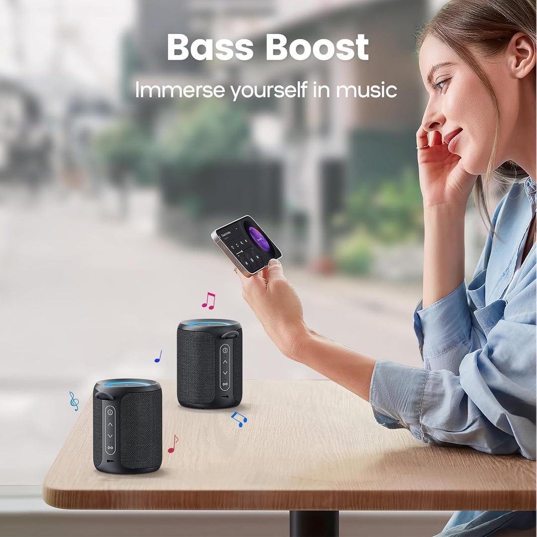 Deeyaple Bluetooth Lautsprecher Klein Tragbarer Musikbox 5.3 IPX7 Wasserdicht Kabellose Stereo Pairi