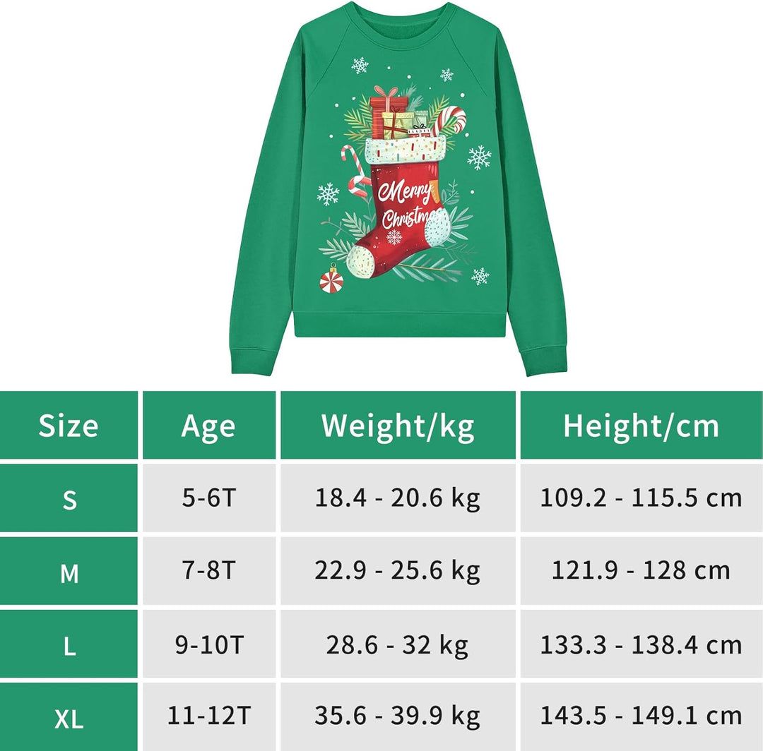 SFreeBo Kinder Weihnachts Sweatshirt Mädchen-Pullover Winter Langarm T-Shirt Oberteil Unisex Jungen
