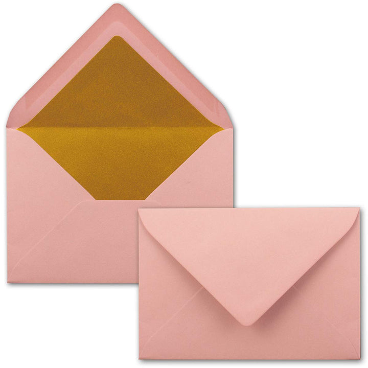 Kuverts in Altrosa - 100 Stück - Brief-Umschläge DIN C6-114 x 162 mm - 11,4 x 16,2 cm - Nassklebung