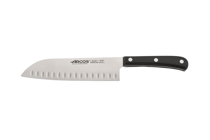 Arcos Europa - Santoku Messer - NITRUM Edelstahl 180 mm - HandGriff POM Farbe Schwarz