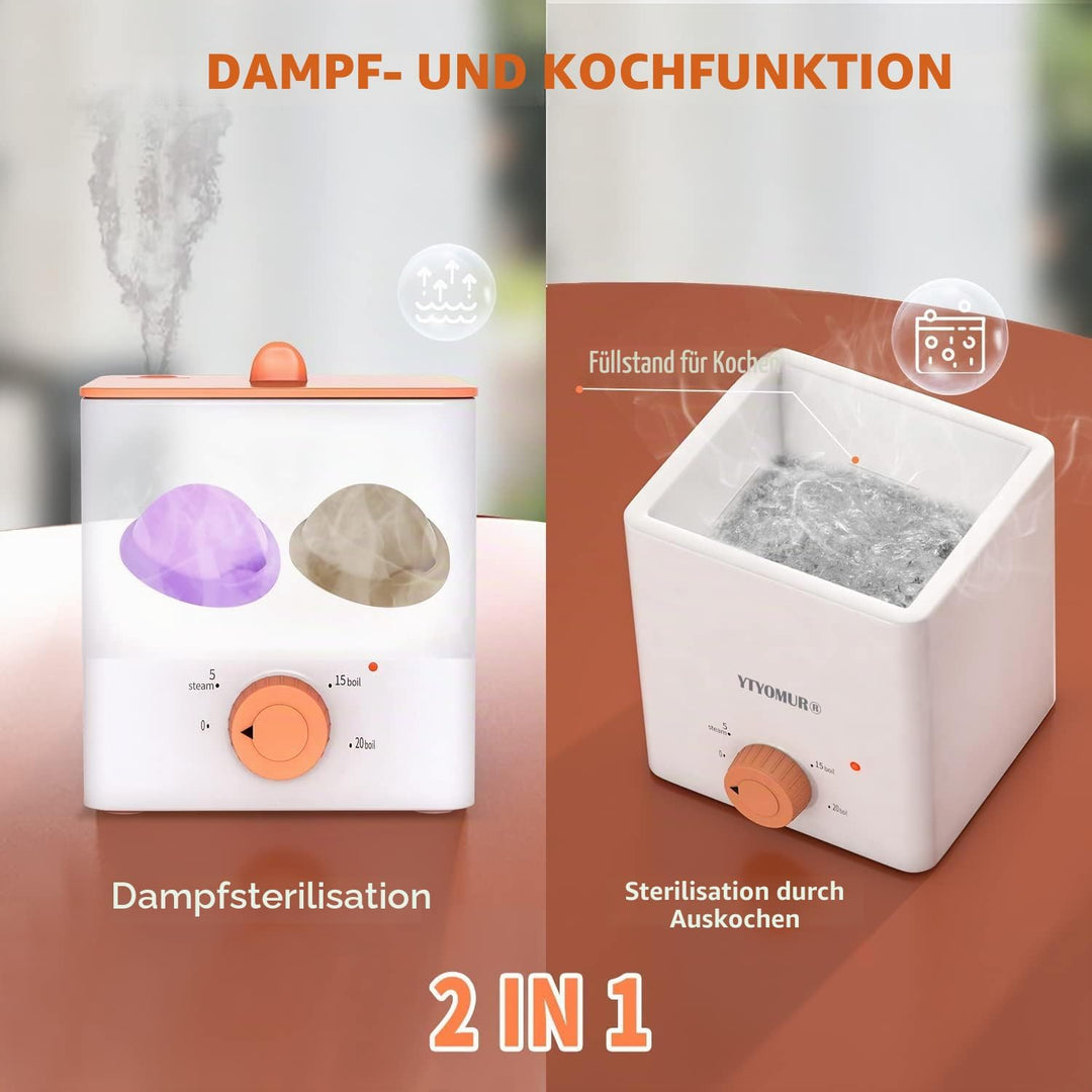 Verbesserte Menstruationstassen Reiniger Menstruationsscheiben Dampfgarer 2 in 1 Koch- und Dampfmodi