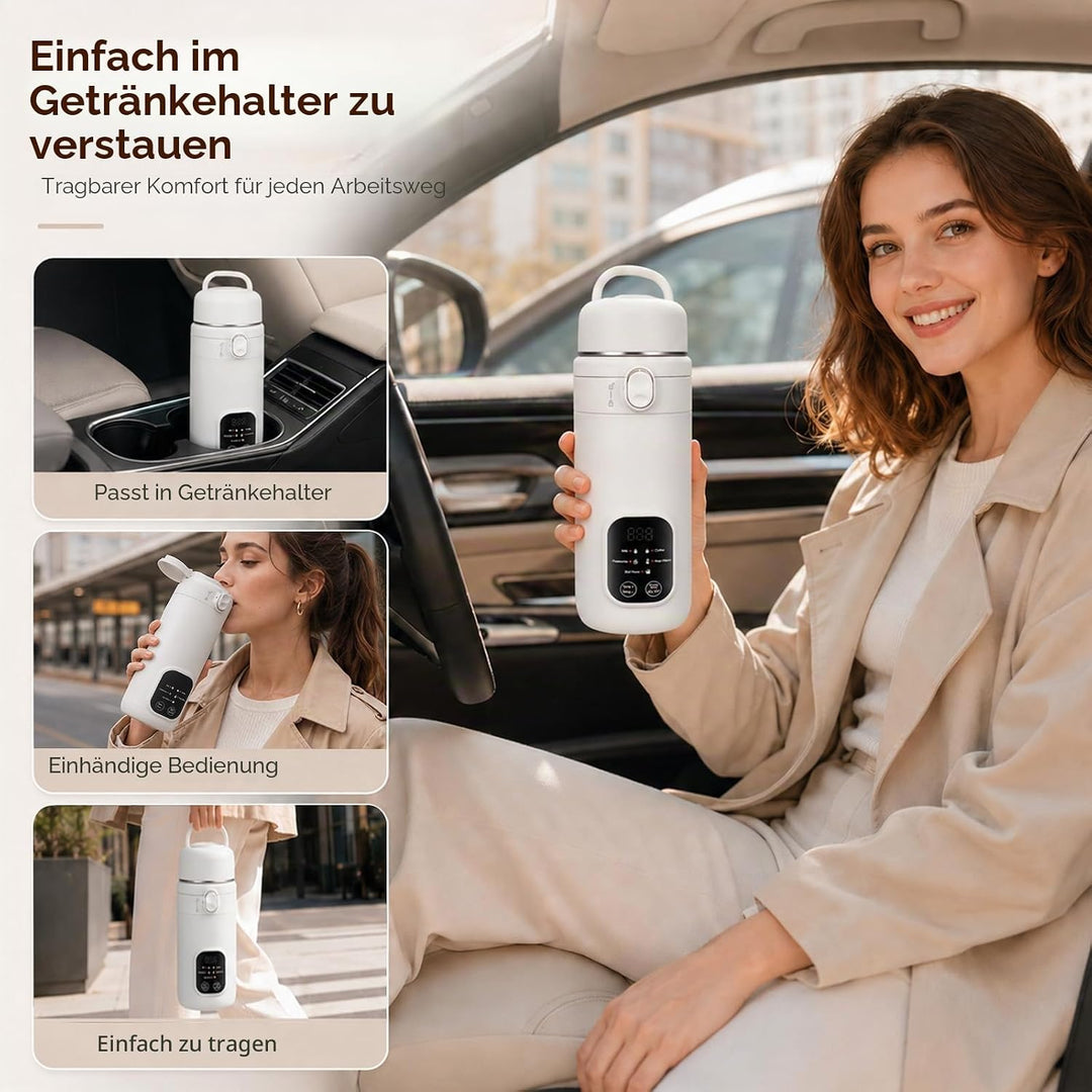 Elektrischer Reisewasserkocher Klein, 500ML Mini Wasserkocher 316 Edelstahl, 8 Sekunden Schnellheizu