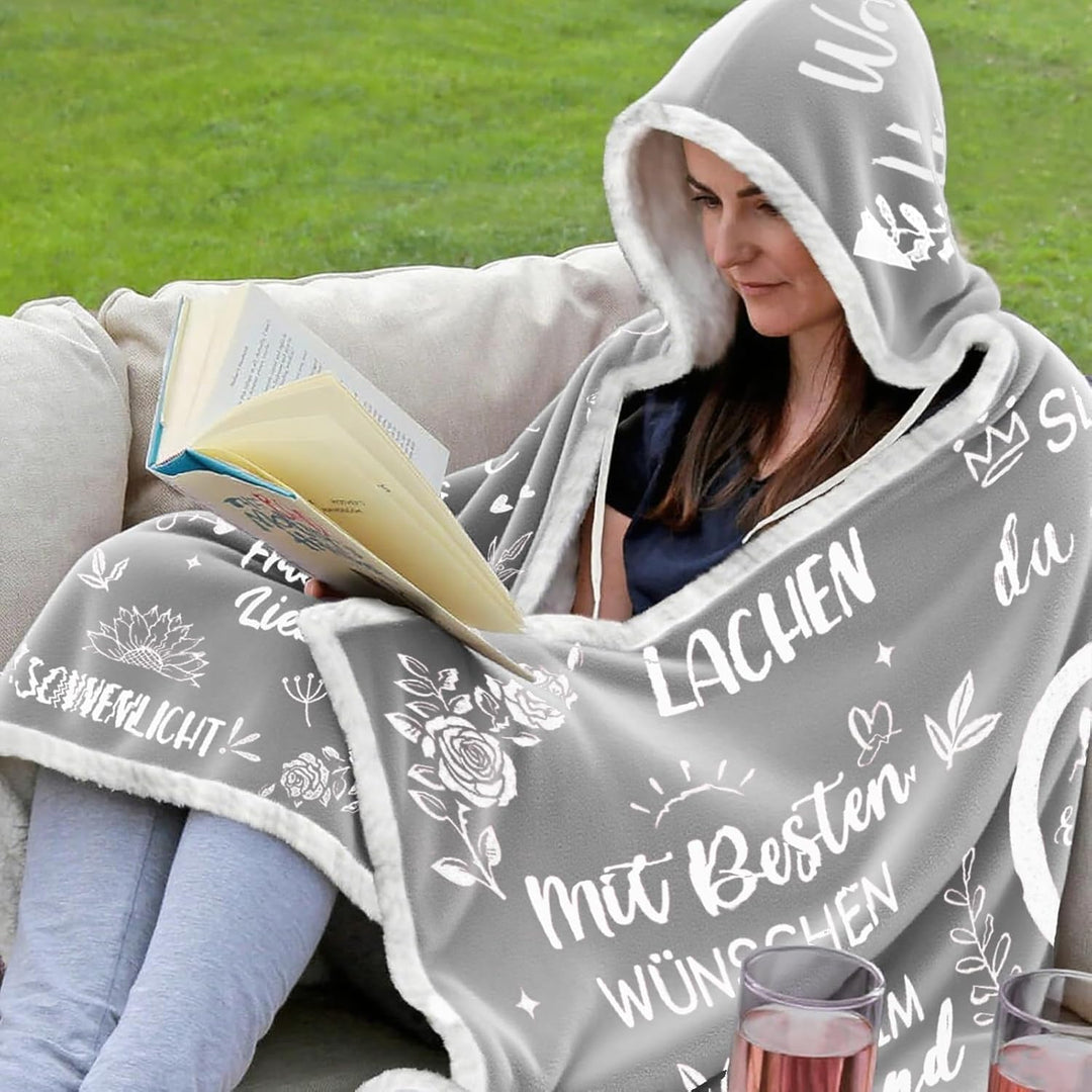 Geschenke für Freundin, Umarmung Decke mit ärmeln Mutmacher Geschenk für Frauen und Beste Freundin,