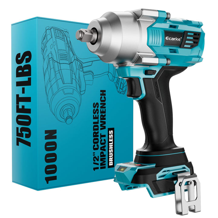 Ecarke 1200Nm Akku-Schlagschrauber, kompatibel mit Ma-kita 18V Lithium, bürstenloser 1/2 Zoll Schlag