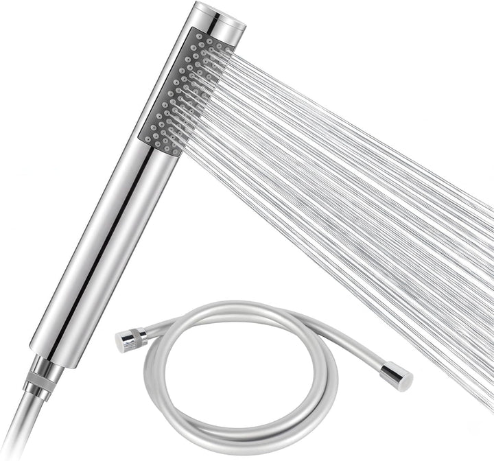 Handbrause für Badezimmer, Verchromt. (Silber mit Wasserrohr), Silber mit Wasserrohr