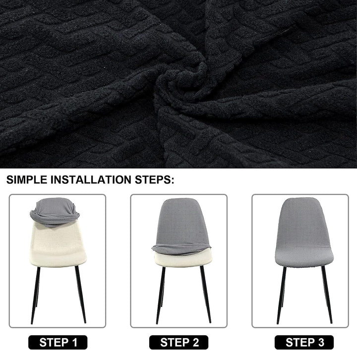 Stuhlhussen 4er Esszimmer Strech Stuhlhussen für Esszimmerstühle Universal Waschbar Bezug Stuhlhusse