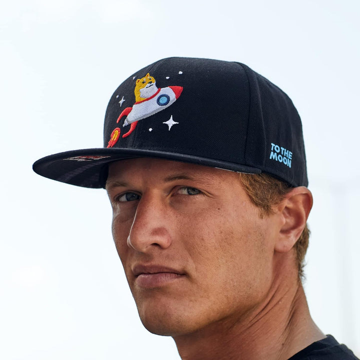 Cadency® Snapback Dogecoin, Damen und Herren, Krypto, Grössenverstellbar, Schwarz