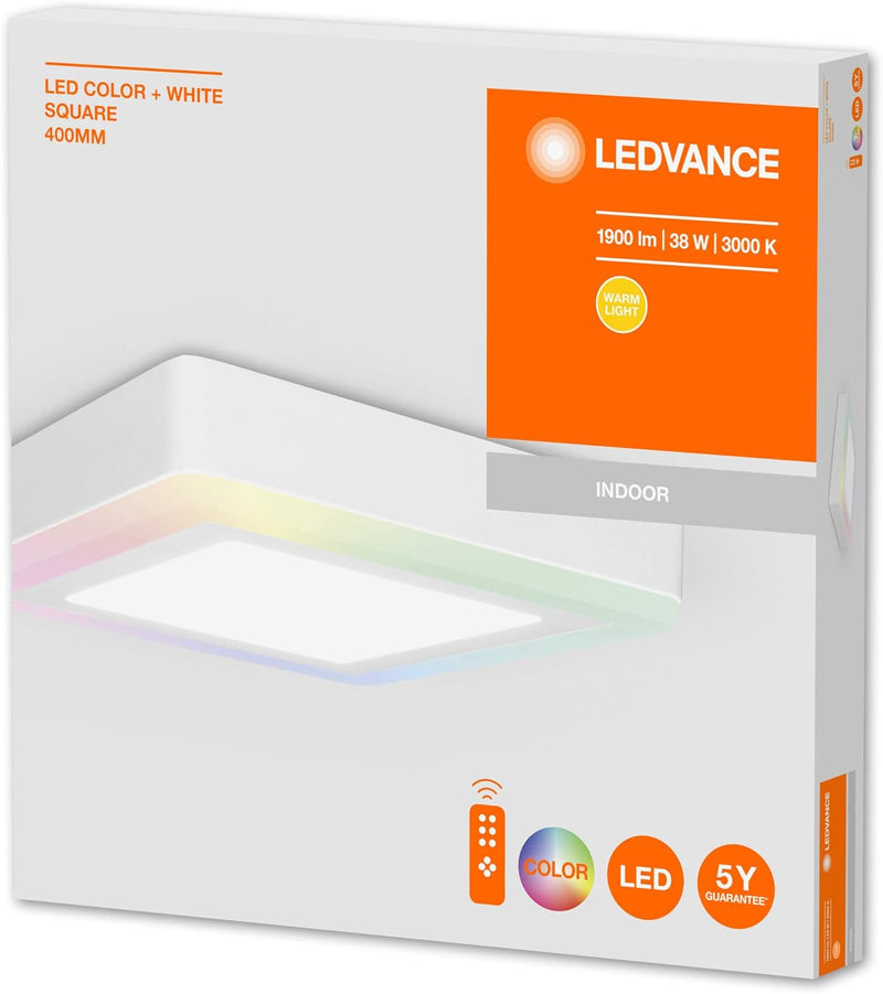 LEDVANCE Dekorative LED Wand- und Deckenleuchte, RGB-Farben sowie verschiedenste Modi einstellbar pe