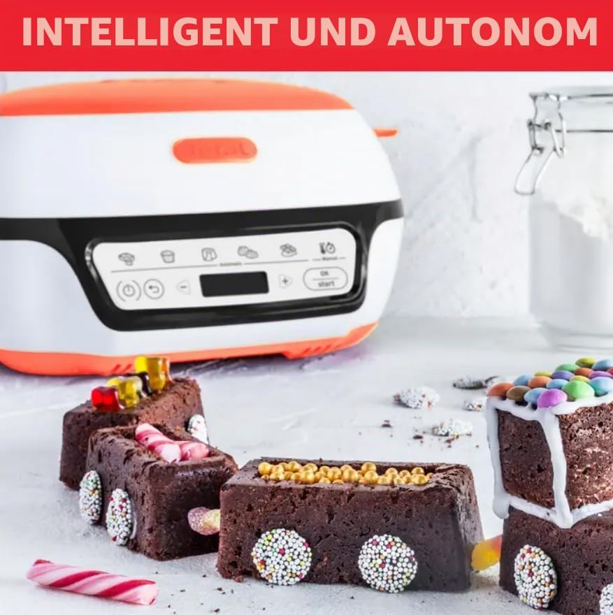 Tefal Cake Factory Tutti Frutti KD801510 – Küchenmaschine für Kuchen, 1100 W, 5 automatische Program