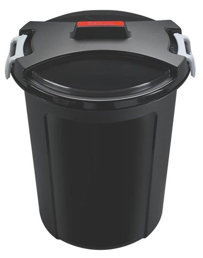 HEIDRUN Universaltonne, Matrix-Tonne, 65 cm Höhe, Ø 55 cm, 75 l, rund, mit Deckel, in schwarz, aus K