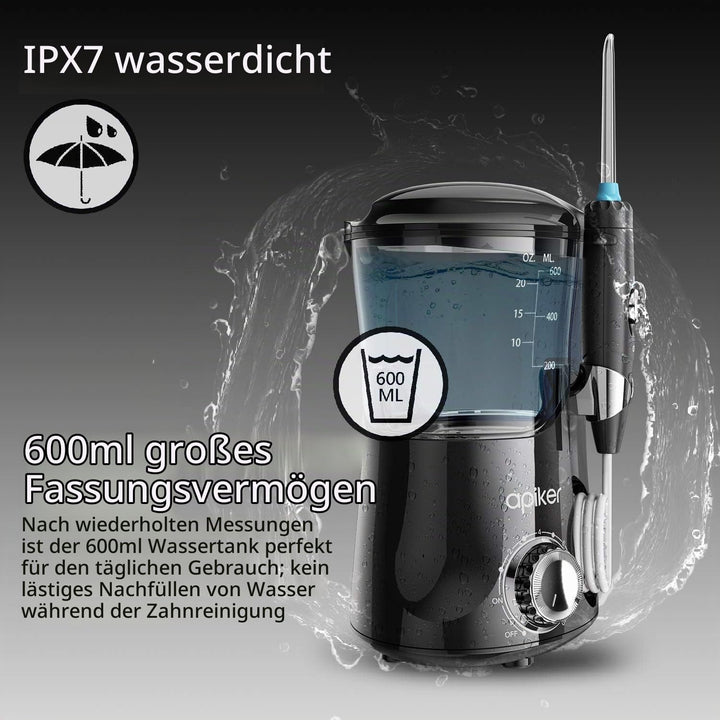 Apiker Munddusche Elektrisch für Zanreinigung Zahnzwischenraumreiniger Professioneller Wasser flosse