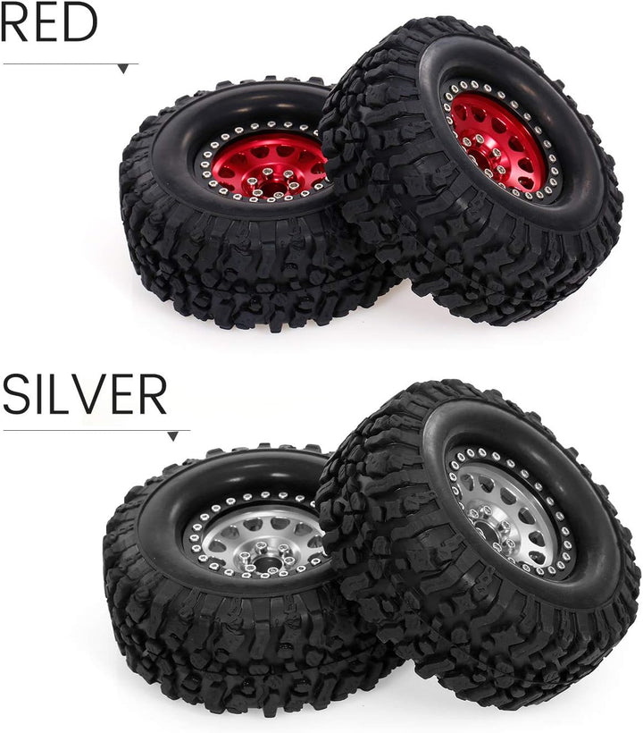 Goolsky 2 STÜCKE High Grip 2,2 Zoll RC Gummireifen Legierung Beadlock Felgen Rad Upgrade Teile Kompa