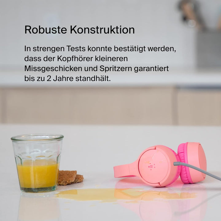 Belkin Sound Form Mini On-Ear-Kopfhörer mit Kabel für Kinder, Mit integriertem Mikrofon für die Schu
