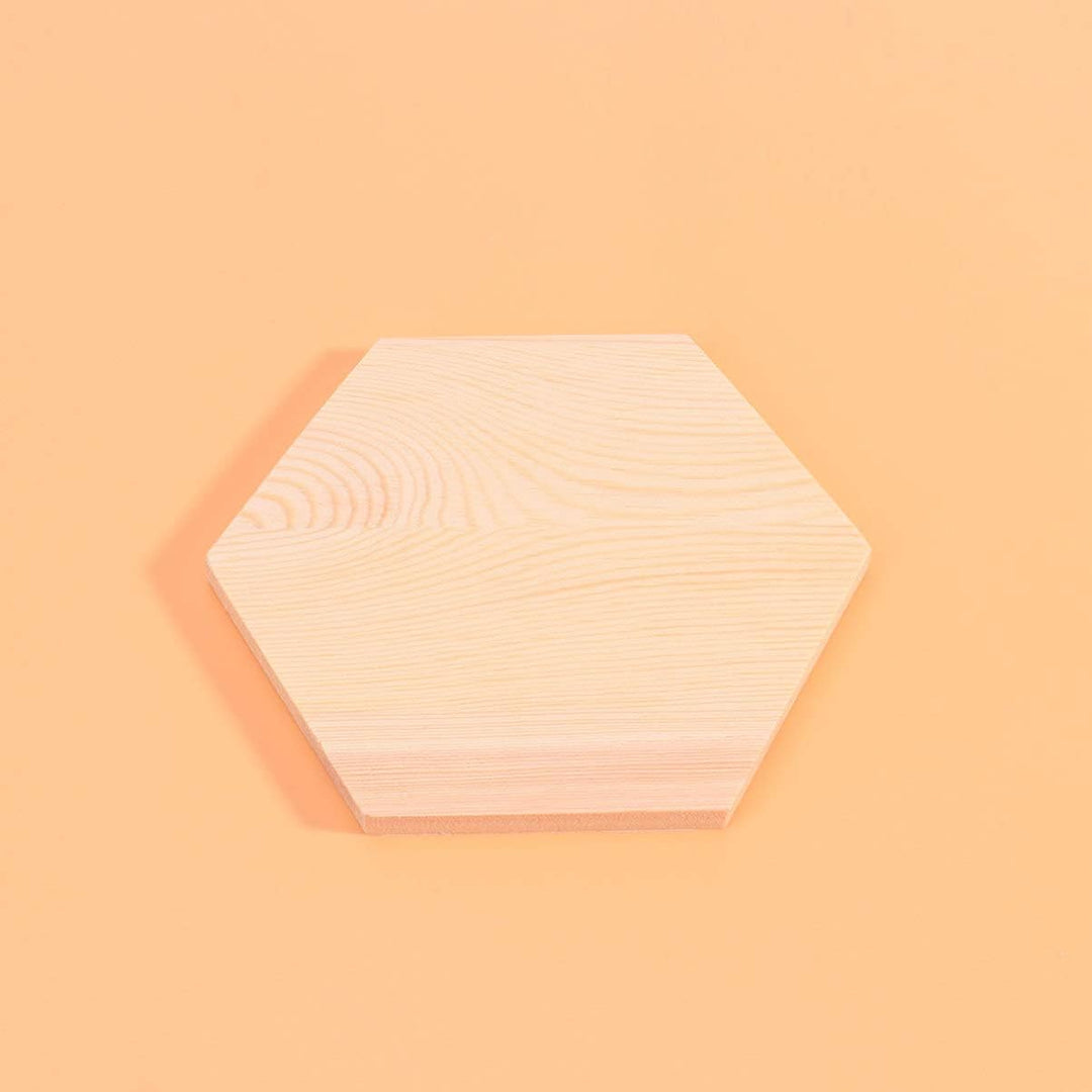Supvox 10Pcs Holz Sechseck Formen Unvollendete Holzausschnitt Formen Scheiben Leere Holzverzierungen