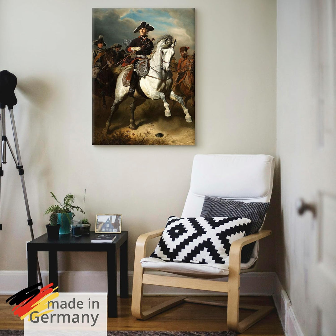ARTland Leinwandbild Wandbild Bild auf Leinwand 45x60 cm Wanddeko Preussen Alte Fritz König Friedric