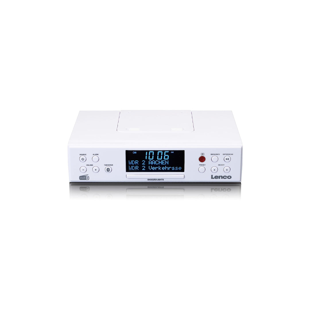Lenco KCR-190 DAB+ Unterbau-Küchenradio - Bluetooth - PLL FM - 30 Senderspeicher - LED Display und L