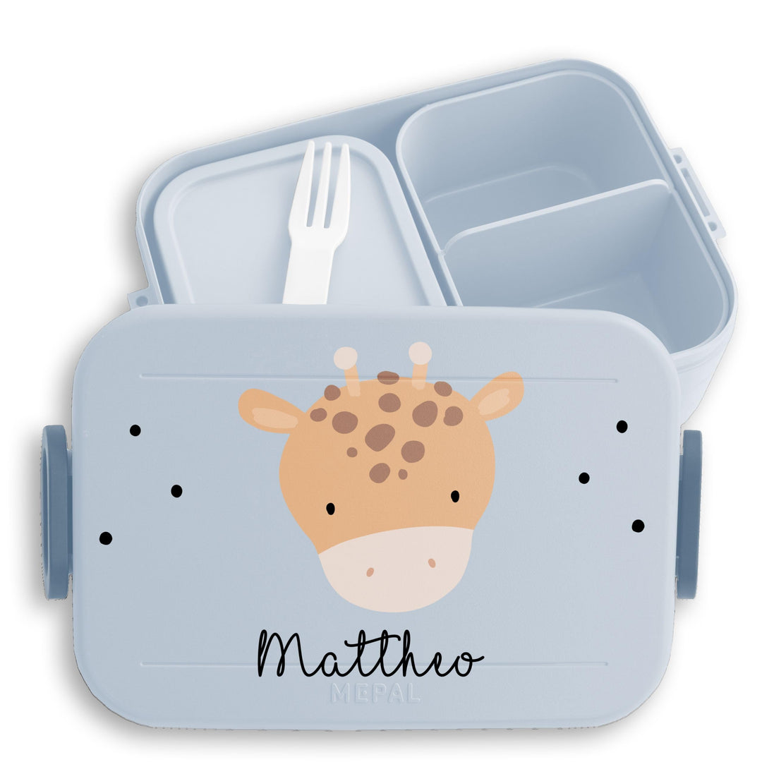 Kinder Bento Box Midi Lunchbox für Mepal Bentobox - Boho Giraffe Giraffen - 900 ml - Hellblau - jaus
