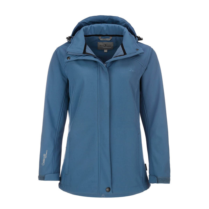Blue Wave Damen Softshelljacke Bente mit Fleece-Innenfutter - Jacke mit abnehmbarer Kapuze 42 steel