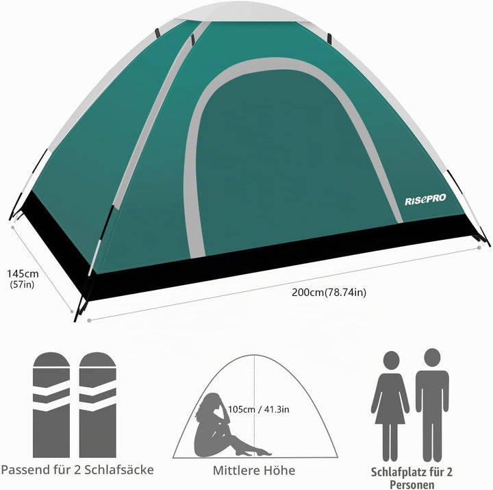 Tragbares Campingzelt Grün, Grün