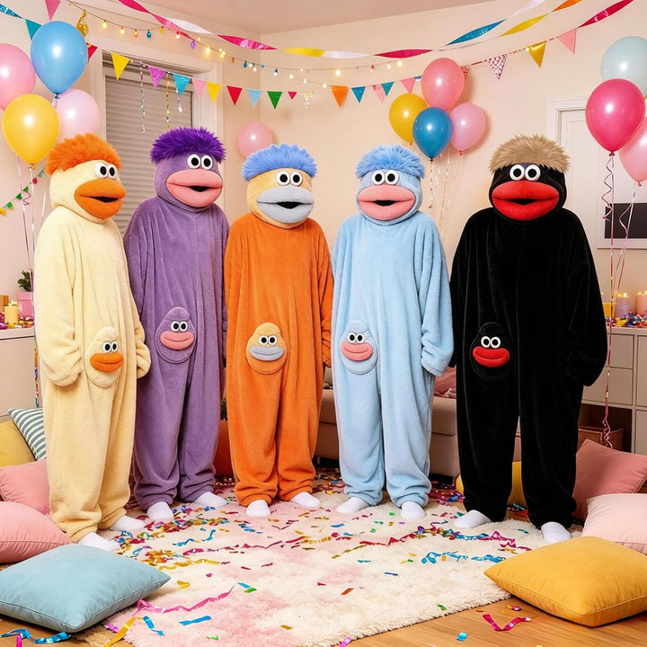 Generisch Lustiges KostüM Locker Weich Plush Einteiler Halloween Grüner Lustiger Monster Pyjama mit