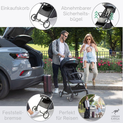 Urban Kanga Wallaby Reisebuggy Flugzeug Handgepäck Leichter und Kompakter Kinderwagen Buggy mit Lieg