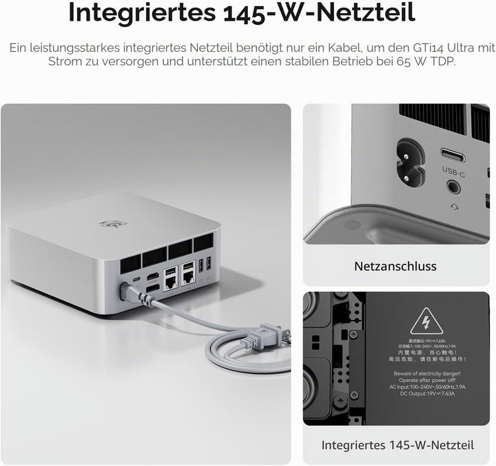 Beelink GTi13 Ultra Mini PC, Intel Core i9 13900HK (14C/20T up to 5.4GHz), 64GB DDR5 2TB M.2 PCIe4.0