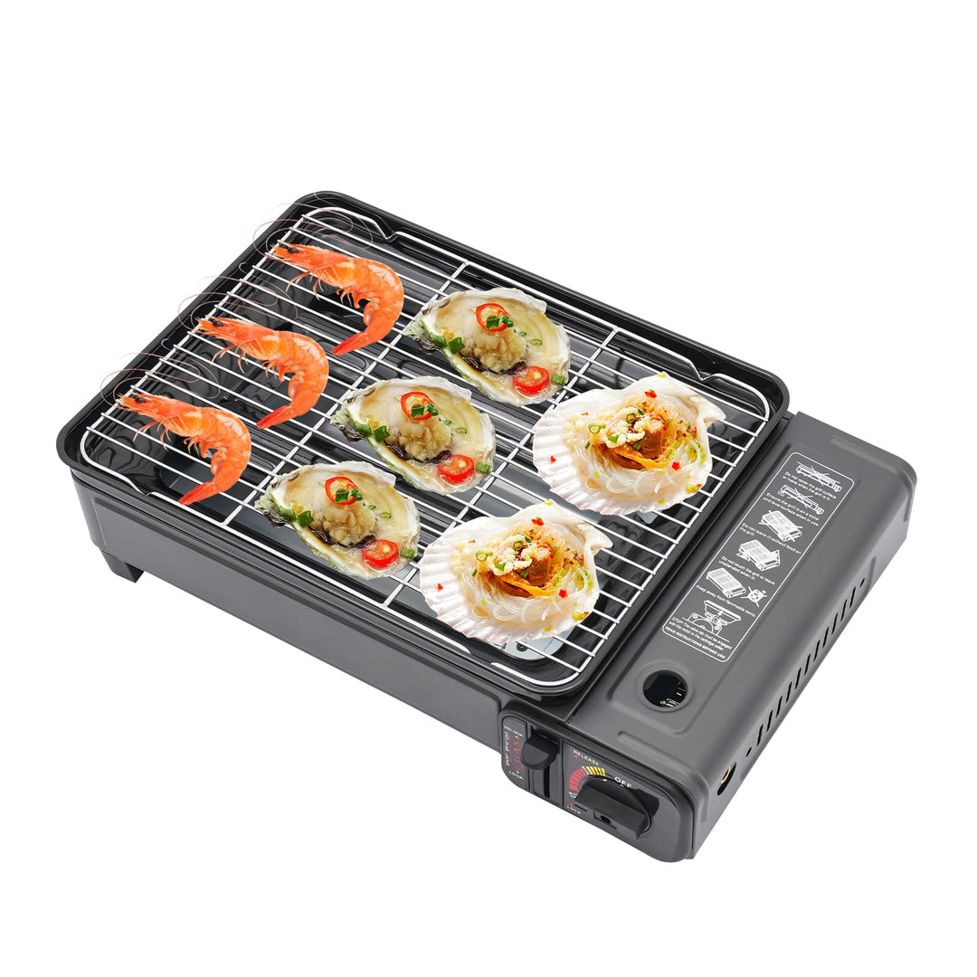 Grillkocher, Tragbarer Camping Grill Gasherd, Tragbarer Butan Gasherd, für Camping, Reisen, Trekking